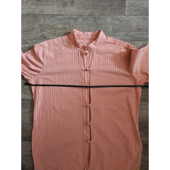 J.JILL Pink Womens Mandarin Collar Knot Buttons Long Sleeve Button Up Shirt XS - Picture 5 of 6